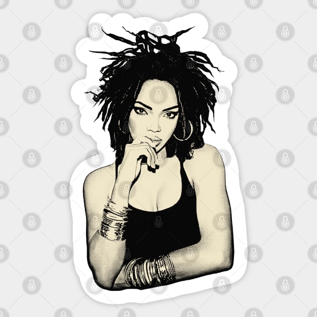 The Miseducation of Lauryn Hill Vintage Halftone Style Sticker by Mr.FansArt
